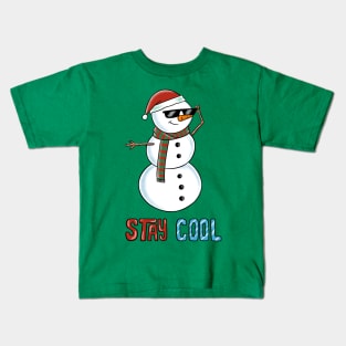 Christmas snowman cool Kids T-Shirt